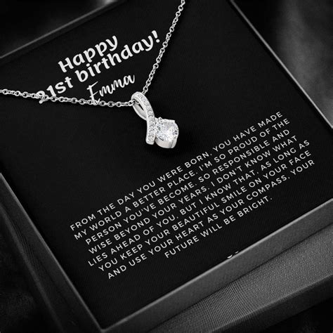 Happy 21st Birthday Necklace 21st Birthday T For Daughter Etsy