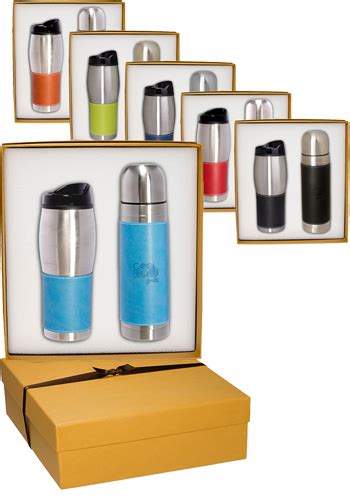 Custom Tuscany Stainless Steel Thermos Tumbler Gift Set Pllg