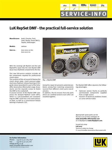 Service Info Luk Repset Dmf The Practical Full Service Solution