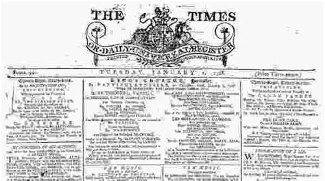 The Daily Universal Register Became The Times Onthisday In 1788 The