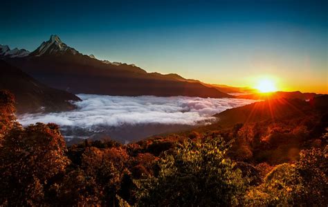 A Sunrise View From Tadapani Best Tourist Destinations Nepal Culture