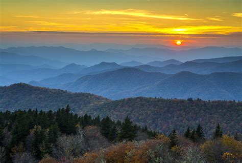 Blue Ridge Parkway Sunset For The Love Of Autumn Photograph By Dave Allen
