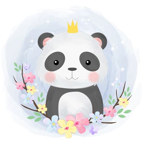 Panda Bebê Fofo Vetor Premium