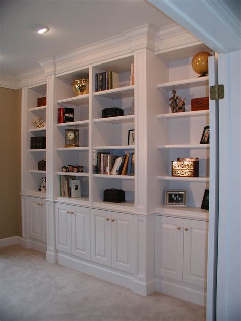 28 White Built Bookcase Furniture White Stained Wood Custom Built In