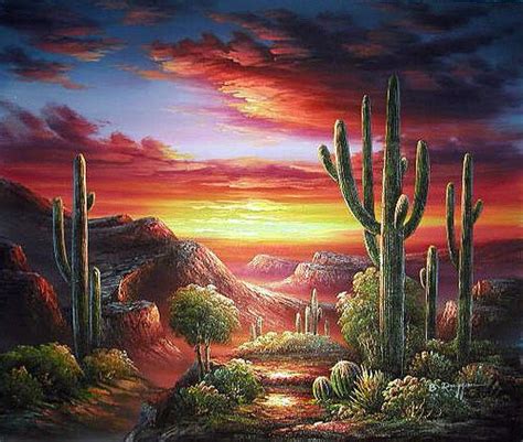 Painting Beautiful Desert Painting Desert Art Desert Landscape Painting