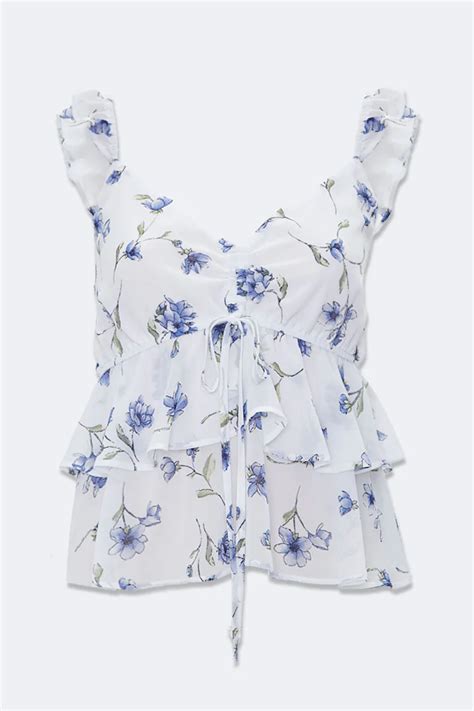 Tiered Chiffon Floral Top Forever 21 Forever21 Tops Floral Chiffon