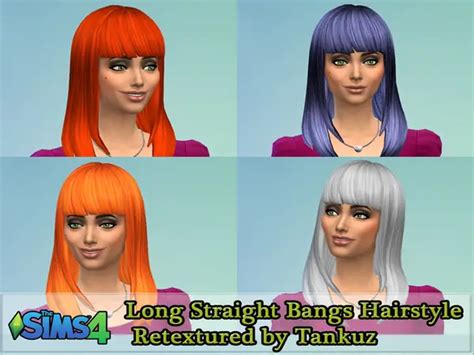 The Sims Resource Long Straight Bangs Hairstyle Retextured By Tankuz