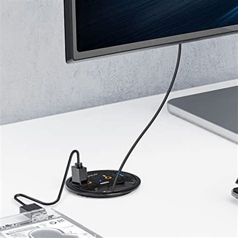 Orico Desk Grommet Usb 30 Hub With 2 Type A 1 Type C Port Mic And Audio
