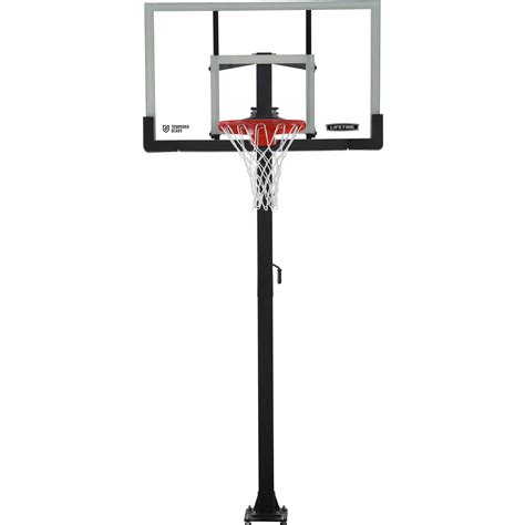 Lifetime 54′ Tempered Glass Adjustable In Ground Basketball Hoop 90568