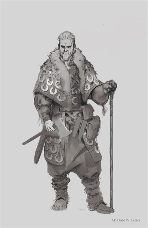 Viking Sketch Adrian Wilkins Fantasy Character Design Viking