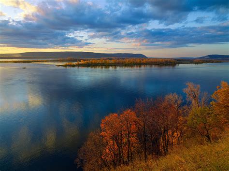 Autumn Sunset Landscape Photograph By Vladimir Semenoj