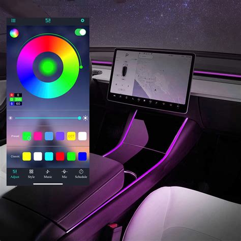 Buy Tesla Model 3 Model Y Neon Light Tubes Rgb Interior Led Strip