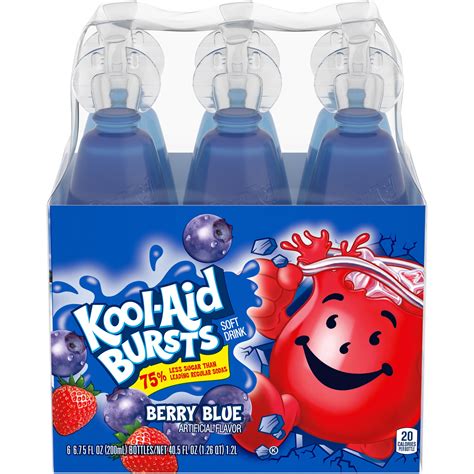 Kool Aid Bursts Berry Blue Artificially Flavored Soft Drink 6 Ct Pack