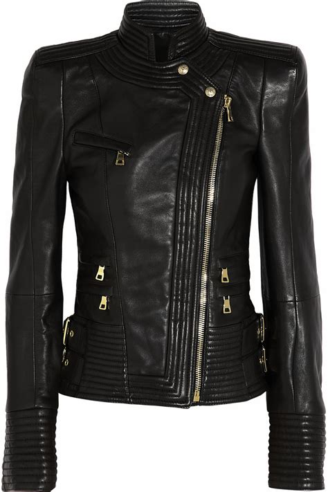 Balmain Leather Biker Jacket In Black Lyst