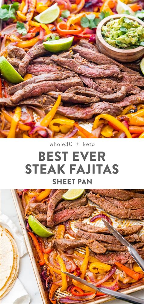 Best Sheet Pan Fajitas With Steak Low Carb Whole30 Paleo Recipe
