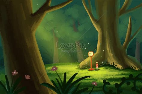 The Station In The Forest Illustration Imagepicture Free Download