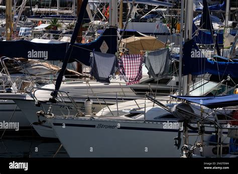 Drying Laundry On Deck Of A Sailing Boat Stock Photo Alamy