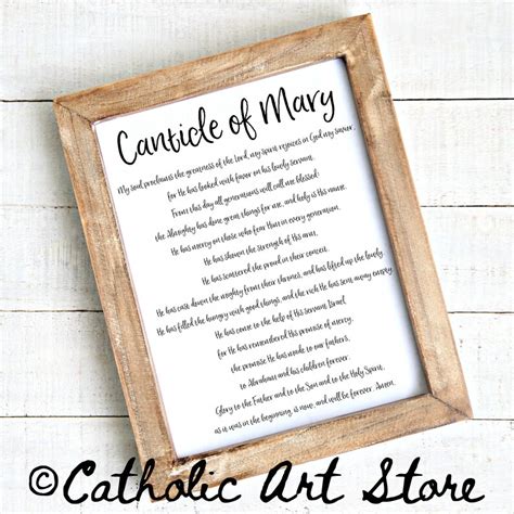 Canticle Of Mary Prayer Magnificat Song Of Mary Catholic Etsy