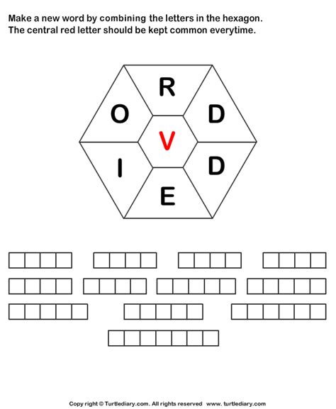 Jungle is an accepted word in word with friends having 20 points. Make Words using Letters R D D E I O V Worksheet - Turtle ...