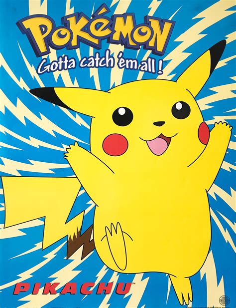 pokÉmon pikachu gotta catch em all poster plastifié nintendo 1999 gb posters printed in