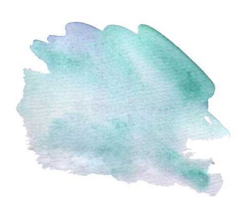 Watercolor Abstract Turquoise Splash On White Background Colorful