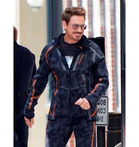 Tony wears an iron man suit that can. Robert Downey Jr. Infinity War Cotton Jacket | William Jacket
