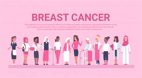 Borstkanker Dag Diverse Groep Van Vrouw Ziekte Bewustzijn En Preventie