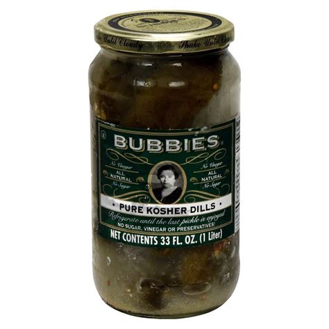 Bubbies Pure Kosher Dill Pickle 33 0 Oz Pack Of 6 Grocery And Gourmet Food