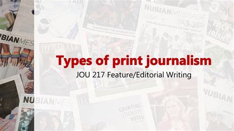 Types Of Print Journalism Youtube