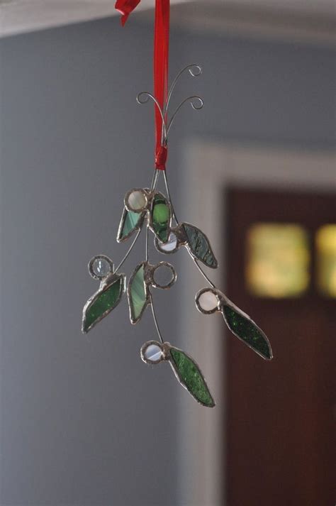 Mistletoe Sprig With Images Mistletoe Handmade Holiday Glass Leaves