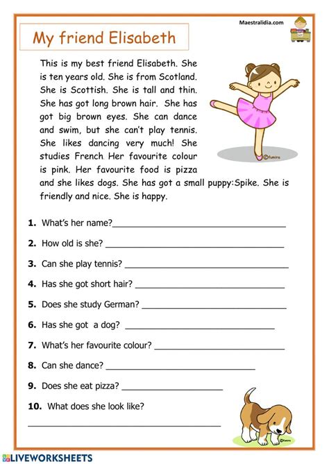 Describe The Pictures Worksheet