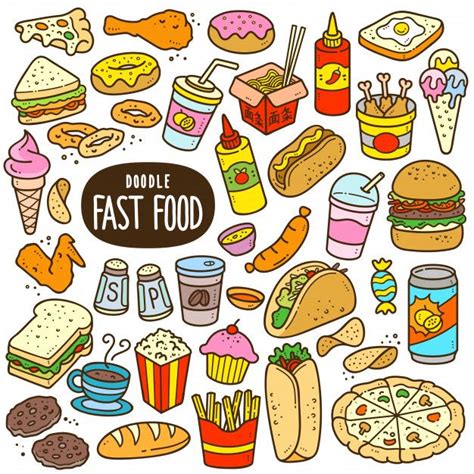 Cute Food Drawings Doodle Drawings Doodle Art Fast Food Food