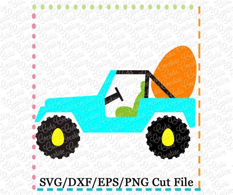 Easter Jeep Cutting File SVG DXF EPS - Creative Appliques