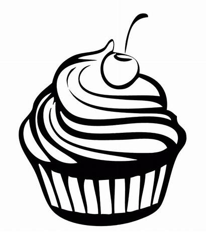 Cupcake Coloring Clipart Candy Chocolate Sweets Pages