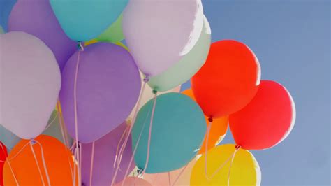 Many Colorful Balloons Flying In Blue Sky Stock Footage Sbv 338230601