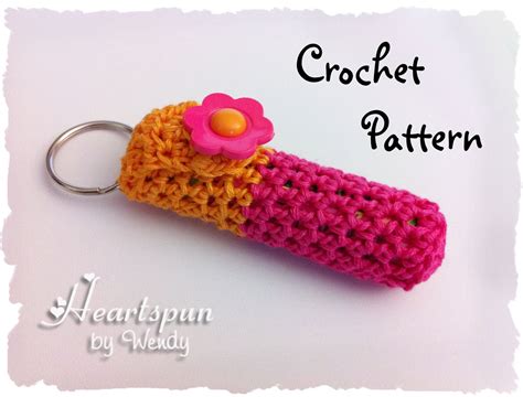crochet pattern to make a lip balm holder key ring for chap