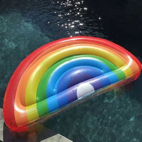 70 x 35 outdoor swimming rainbow pool floats inflatable water floating raft beach lounger bed