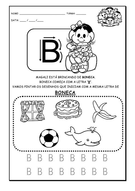 Atividades De Alfabetização Para Imprimir Letra B Educação E