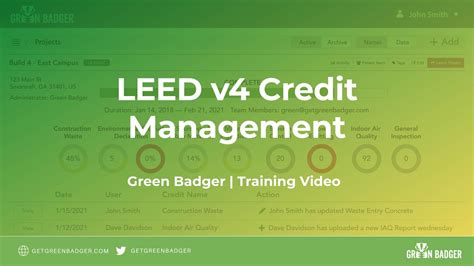Green Badger Leed V4 Credit Management Youtube