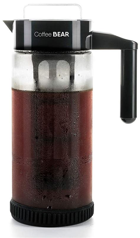 The unit uses both metal and paper filters for double filtration and an extra clean finish. Coffee BEAR + Cold Brew Coffee Maker