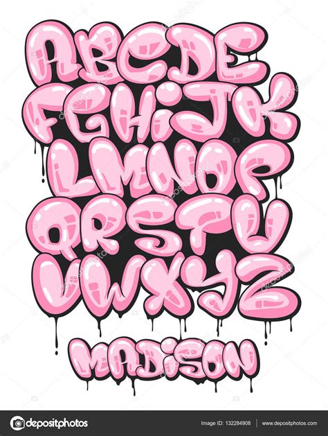 Graffiti Bubble Shaped Alphabet Set Stock Vector By Rosdesign 132284908