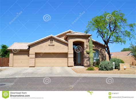 Brand New Spanishsouthwestern Style Arizona Dream Home Stock Image