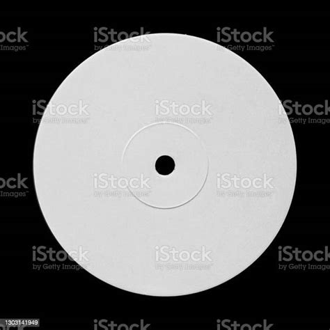 White Blank Vinyl Record Disc Label Sticker Template Mock Up Isolated