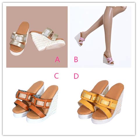 NEW Miniature Doll Slope Heeled Sandals Handmade Doll Shoes For Fashion