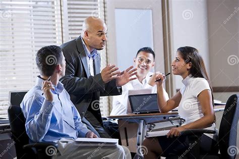 Manager Meeting With Office Workers Directing Stock Image Image Of