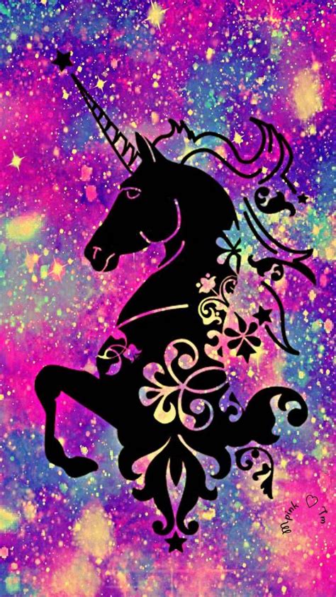 Gambar Wallpaper Unicorn Galaxy Mat Zwart