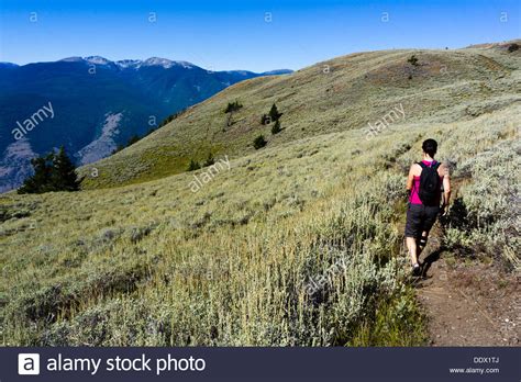 Girl Hiking Testalinden Trail On Mount Kobau South Okanagan Grasslands