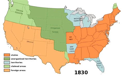 Us Territory 1830 American History History United States History