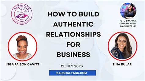 How To Build Authentic Relationships For Business Youtube