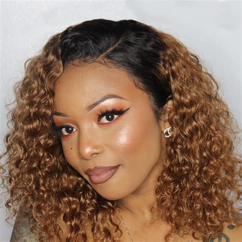 Ombre Water Wave Bob Lace Front Human Hair Wigs Brazilian Curly Hair